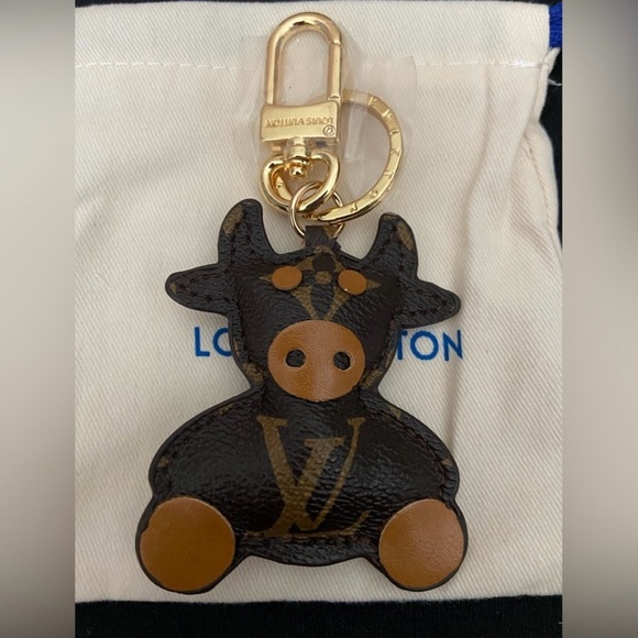 Louis Vuitton Black and Brown Cow Charm with Gold Hardware with box and dusty - Picture 1 of 3